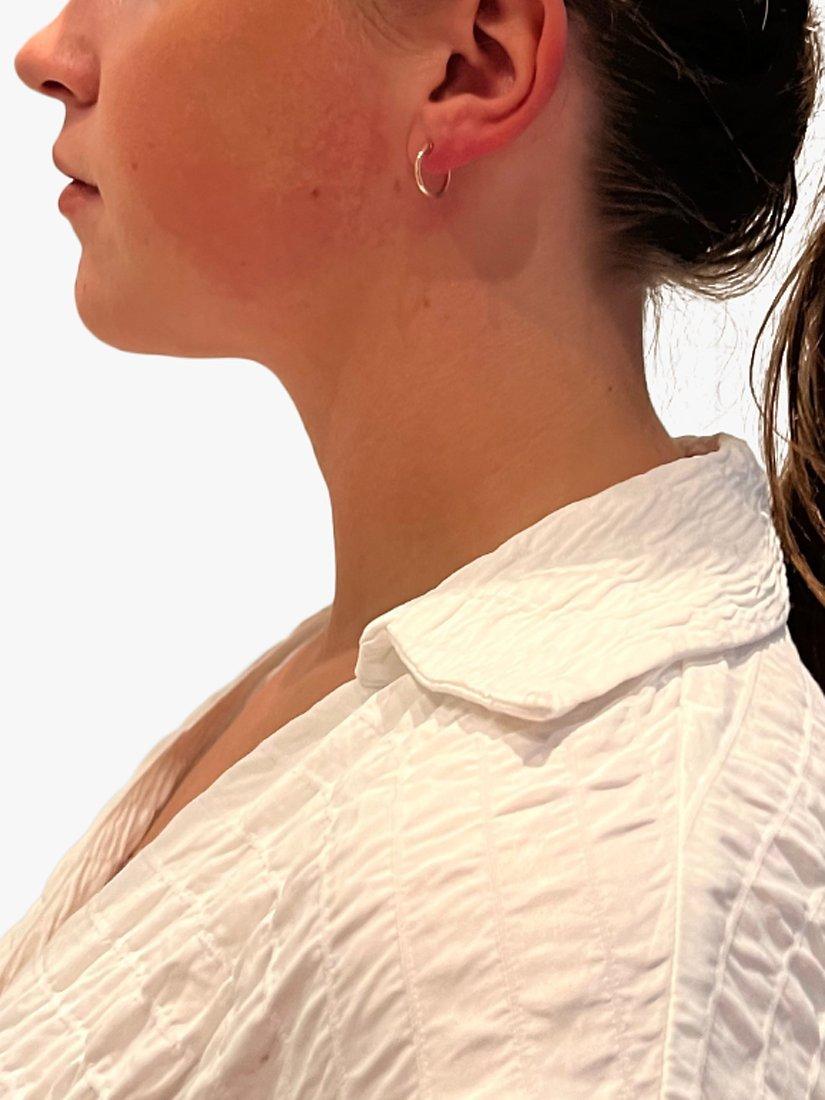 Product image 2 of 4, which shows The Hoop Station Clasica Huggie Hoop Earrings, Rose Gold