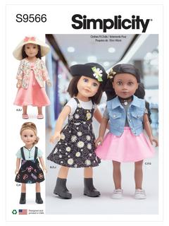 Simplicity 18" (46cm) Dolls' Clothes Sewing Pattern, S9566OS