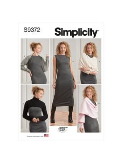 Simplicity Misses' Knit Dress & Shrugs Sewing Pattern, S9372, A, 
