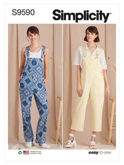 Simplicity Misses' Overalls Sewing Pattern, S9590, A, 