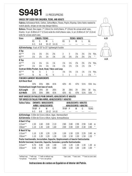 Simplicity Unisex Top for Child, Teen & Adult, Sewing Pattern, S9481, A - view 2, 