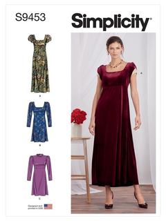 Simplicity Misses' A-Line Empire Dress Sewing Pattern, S9453, H5