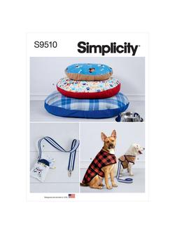 Simplicity Dog Bed and Accessories Sewing Pattern, S9510, A, 