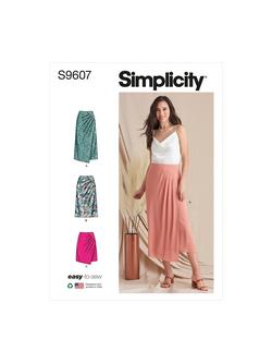 Simplicity Misses' Faux Wrap Skirt Sewing Pattern, S9607, 