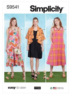Simplicity Misses' Jumpsuits, Dress and Jackets Sewing Pattern, S9541, 