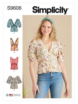 Simplicity Misses' Semi Fitted Blouse Sewing Pattern, S9606, 