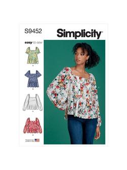 Simplicity Misses' Pull-On Pleated Tops Sewing Pattern, S9452, 