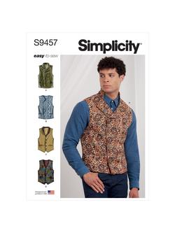 Simplicity Men's Waistcoats Sewing Pattern, S9457, 