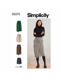 Simplicity Faux Wrap Skirt Paper Pattern, SS9375, Multi