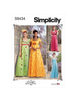 Simplicity Misses' and Women's Regency Style Dresses Sewing Pattern, S9434, 