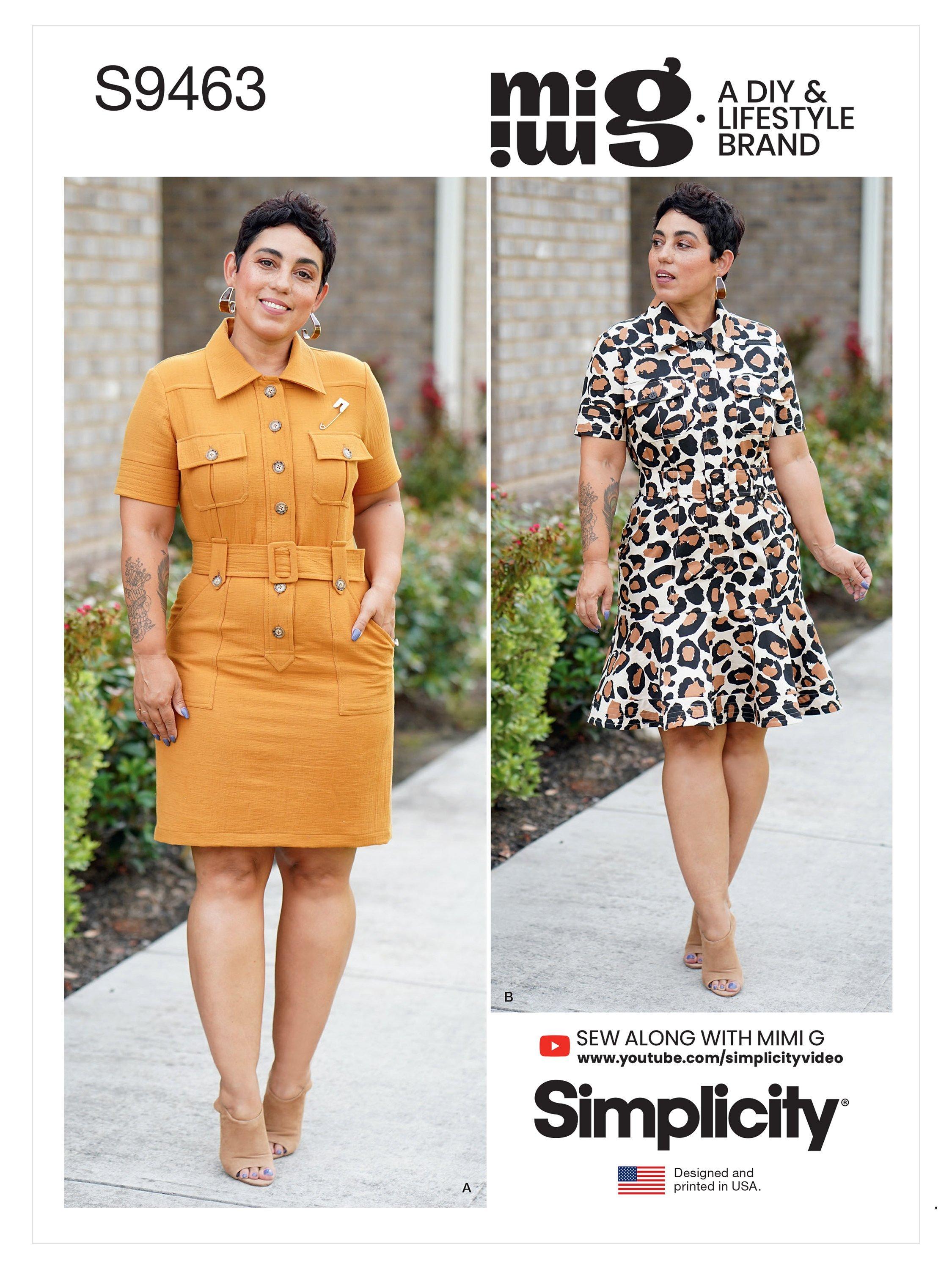 Simplicity MIMI G Misses Mini Shirt Dress With Belt S9463
