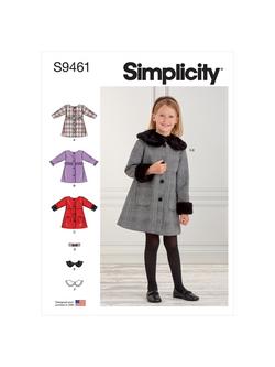 Simplicity Children's Coat Sewing Pattern, S9461, A, 