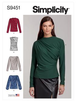 Simplicity Misses' Knit Tops Sewing Pattern, S9451, 