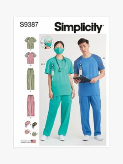 Simplicity Unisex Knit Scrubs Set Sewing Pattern, S9387, A, 
