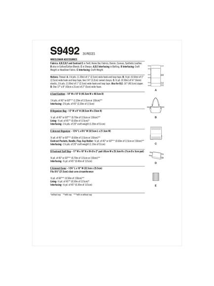 Simplicity Wheelchair Accessories Sewing Pattern, S9492, OS - view 2, 