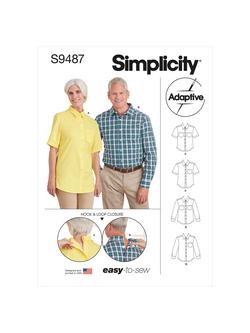 Simplicity Unisex Adaptive Shirt Sewing Pattern, S9487, A, 