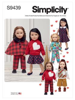 Simplicity Doll Outfits Sewing Pattern, S9439, OS, 