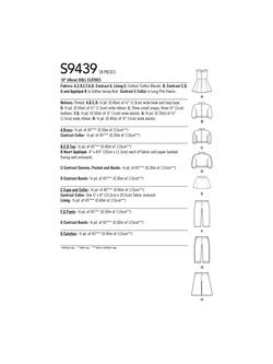 Simplicity Doll Outfits Sewing Pattern, S9439, OS - view 2, 