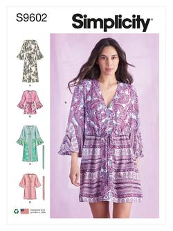 Simplicity Misses' Caftans and Wraps Sewing Pattern, S9602, 