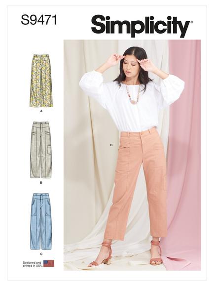 Simplicity Misses' Cropped Pants Sewing Pattern, S9471, 