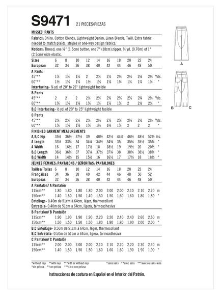 Simplicity Misses' Cropped Pants Sewing Pattern, S9471 - view 2, 