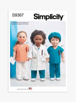 Simplicity 46cm Key Worker Doll Clothes Sewing Pattern, S9367, 