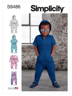 Simplicity Toddler's Knit Jumpsuit Sewing Pattern, S9486A, 