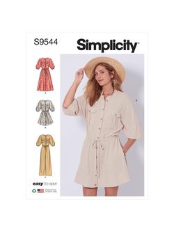 Simplicity Misses' Button Front Dress and Jumpsuit Sewing Pattern, S9544, 