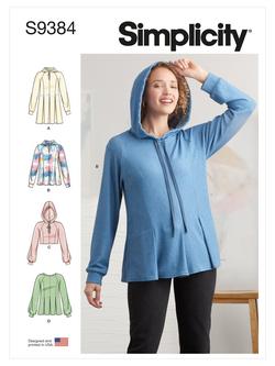 Simplicity Misses' Sweatshirts Sewing Pattern, S9384, U5, 