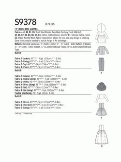 Simplicity 36cm Doll Clothes Sewing Pattern, S9378 - view 2, 