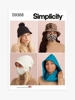 Simplicity Hat, Infinity Scarf and Mask Set Sewing Pattern, S9368, A, 