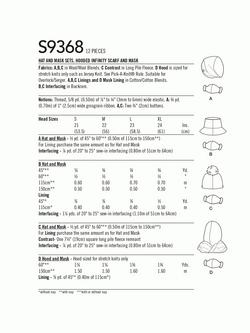 Simplicity Hat, Infinity Scarf and Mask Set Sewing Pattern, S9368, A - view 2, 