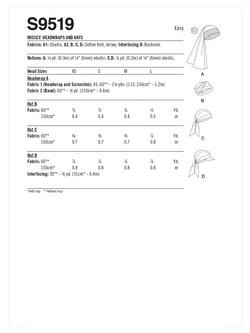 Simplicity Misses' Headwraps and Hats Sewing Pattern, S9519, A - view 2, 