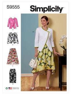Simplicity Misses' Asymmetric Jacket and Skirts Sewing Pattern, S9555, 
