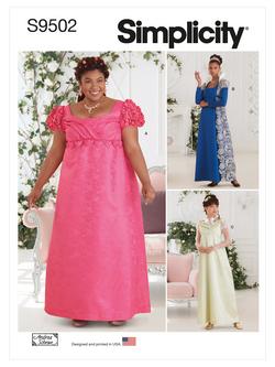 Simplicity Misses' and Women's Regency Costumes Paper Pattern, S9502, 