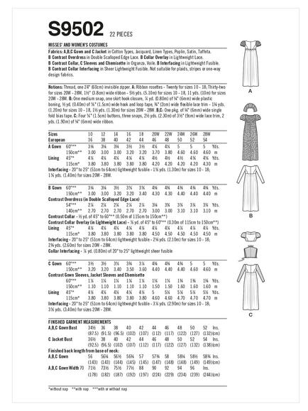 Simplicity Misses' and Women's Regency Costumes Paper Pattern, S9502 - view 2, 