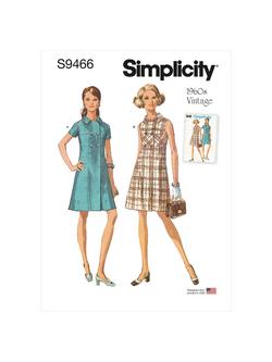 Simplicity Misses' 1960s Vintage Dress Sewing Pattern, S9466, 