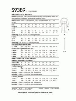 Simplicity Men's Trench Coat Sewing Pattern, S9389, AA - view 2, 
