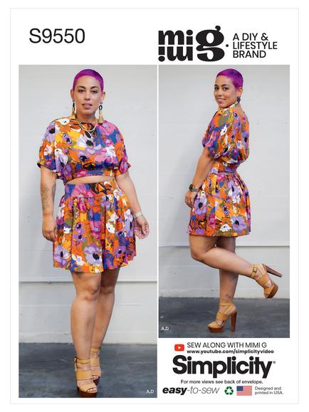 Simplicity Mimi G Misses' Tops, Skirt and Shorts Sewing Pattern, S9550, 