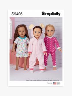 Simplicity 45.5cm Doll Nightwear Sewing Pattern, S9425, 
