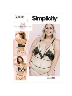 Simplicity Misses' and Women's Bralette and Panties Sewing Pattern, S9478, A, 