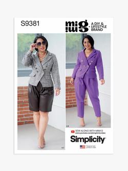 Simplicity Misses' and Women's Jacket, Pants and and Shorts Sewing Pattern, S9381, BB, 