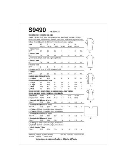 Simplicity Unisex Recovery Gowns and Bed Robe, S9490 - view 2, 