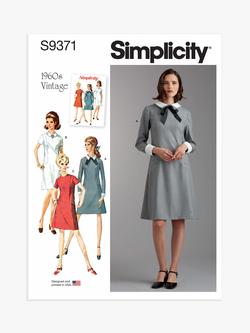 Simplicity Misses' ands Women's Dress with Collar Sewing Pattern, S9371, F5, 
