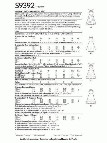 Simplicity Children's Jumpers, Hats and Face Masks Sewing Pattern, S9392A - view 2, 