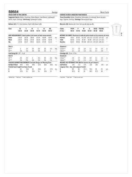 Simplicity Mimi G Unisex Shirt in Two Lengths Sewing Pattern, S9554A - view 2, 