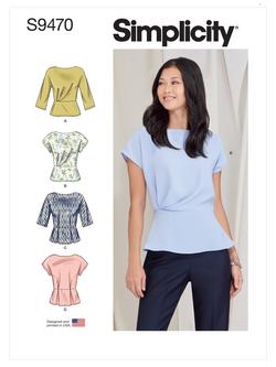 Simplicity Misses' Peplum Tops Sewing Pattern, S9470, 