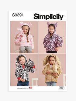 Simplicity Toddlers' and Plush Animals Sewing Pattern, S9391, A, 