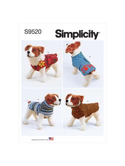 Simplicity Dog Coats Sewing Pattern, S9520, A, 