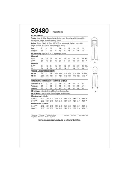 Simplicity MIMI G Misses' Jumpsuit Sewing Pattern, S9480 - view 2, 